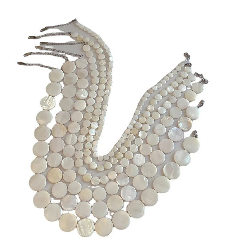 Chic Natural Shell Bead Necklace