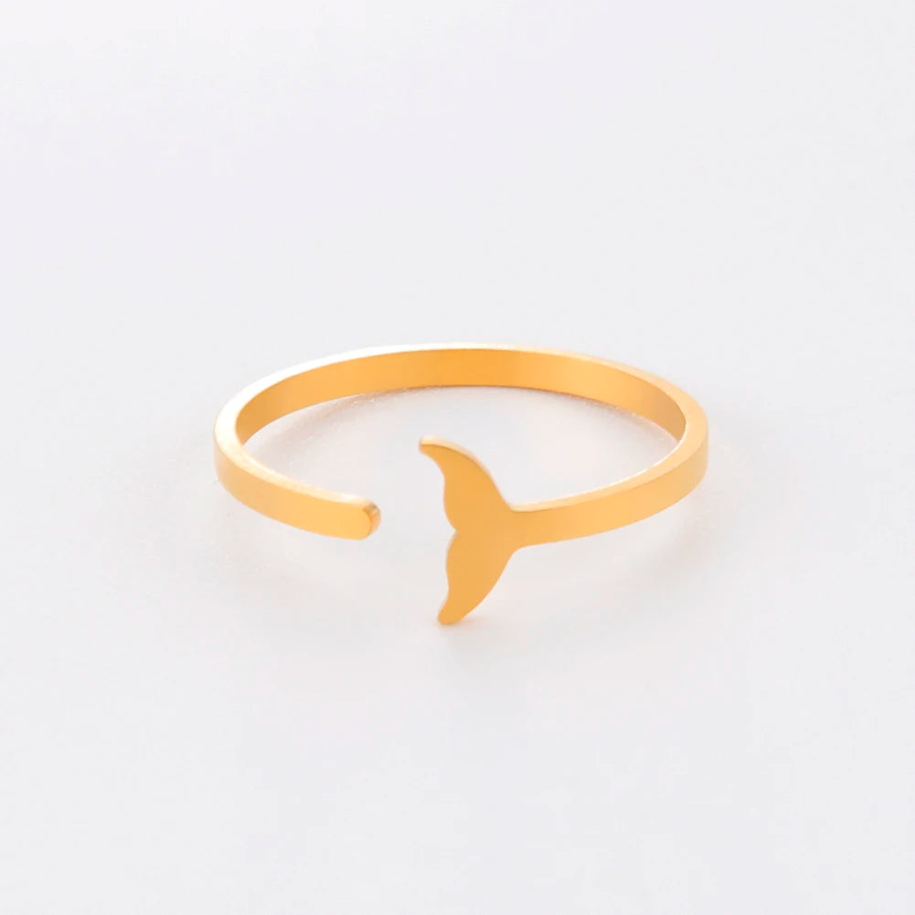 Chic Stainless Steel Whale Ring