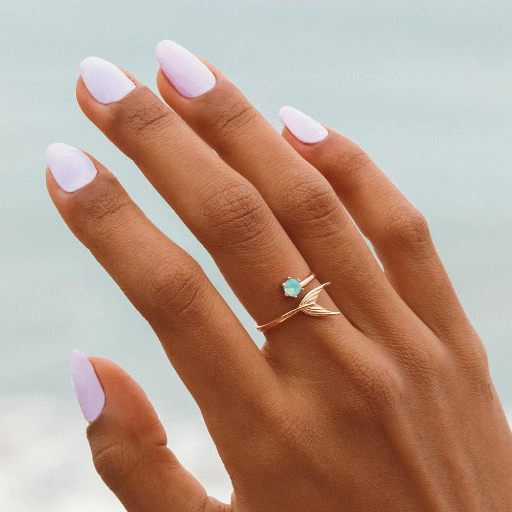 Enchant with Rose Gold Mermaid Fin Opal Ring