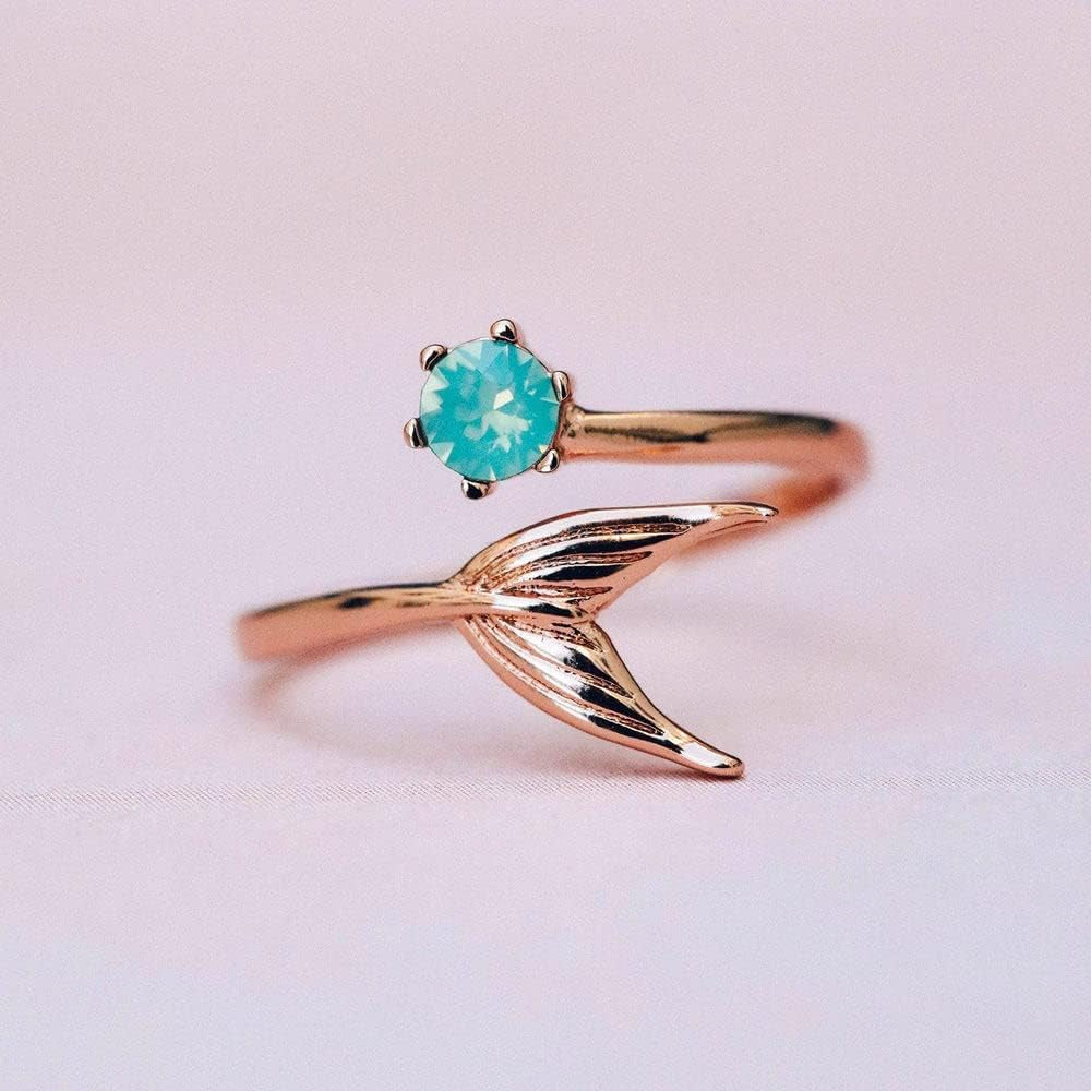 Enchant with Rose Gold Mermaid Fin Opal Ring