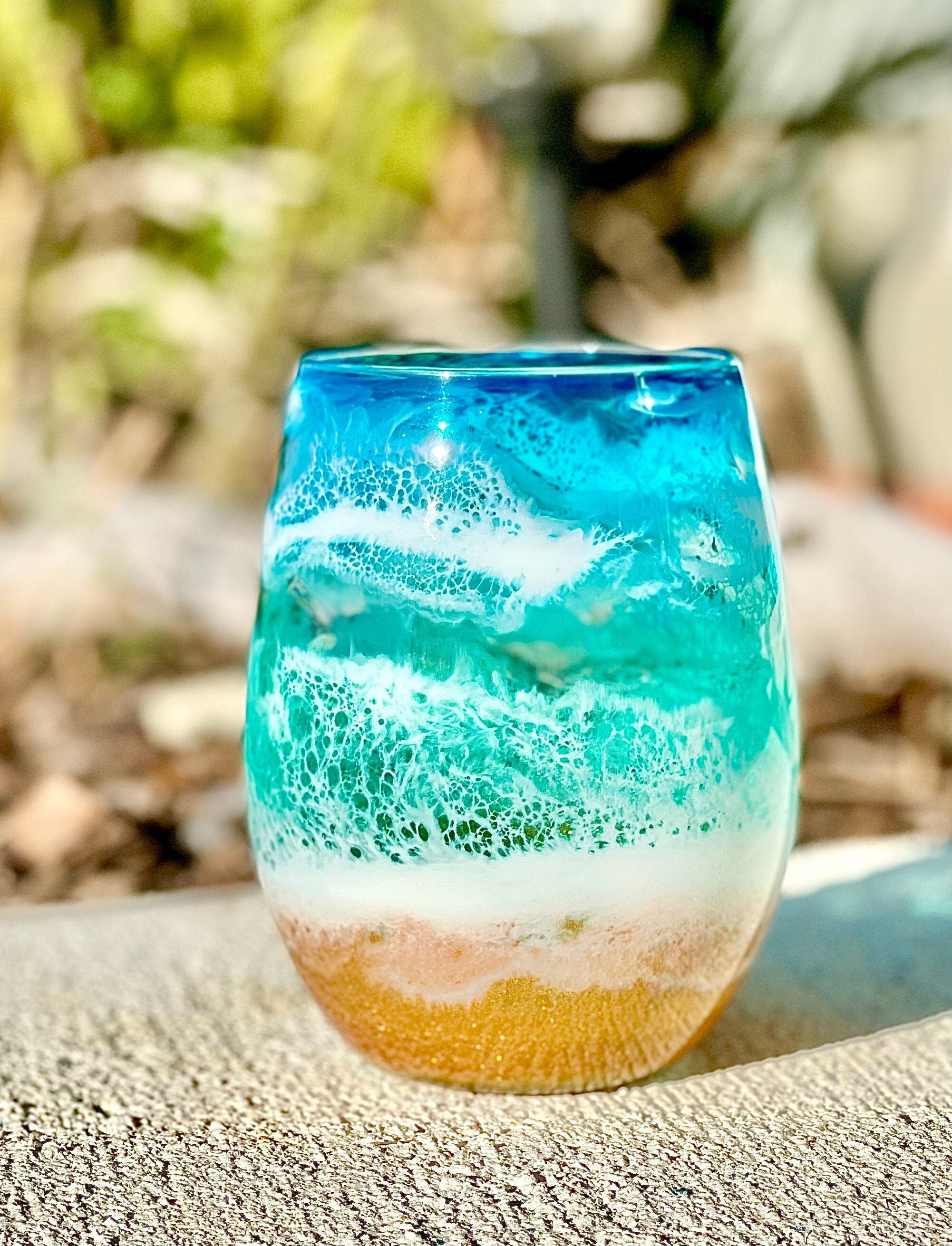 Beach House Stemless Wine Glasses, set of outlet 4